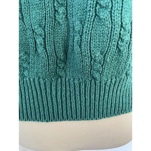 Vintage 80-90s Honors Apparel Knit Cardigan Sweater Box Cropped Green Size Med - Picture 9 of 12